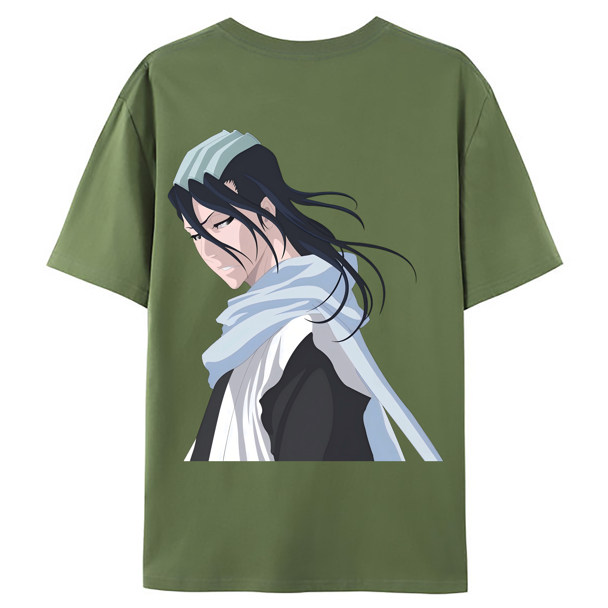 （画像用） ブリーチ くちき びゃくや BLEACH Kuchiki Byakuya 綿100％ メンズ半袖Tシャツ（バックプリント） 通気性